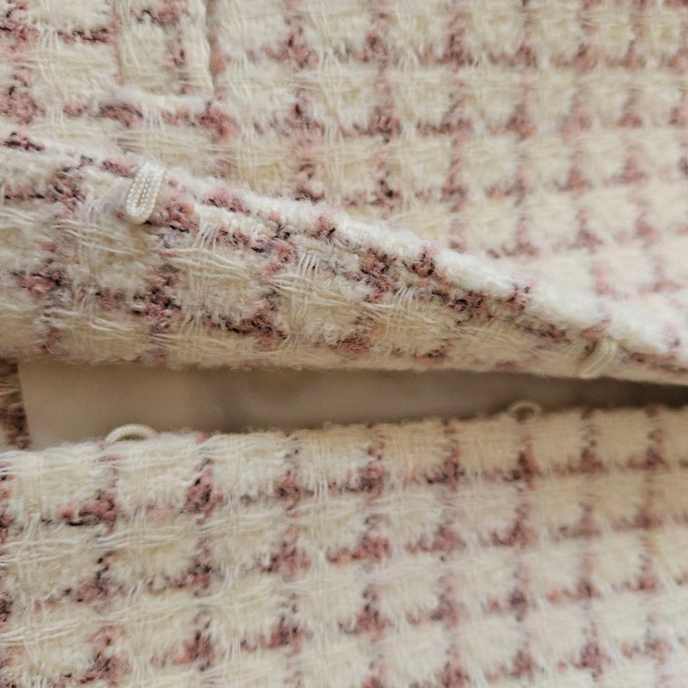 & Other Stories Pink Cream Tweed Blazer Wool Blend Womens 0 - Picture 5 of 7